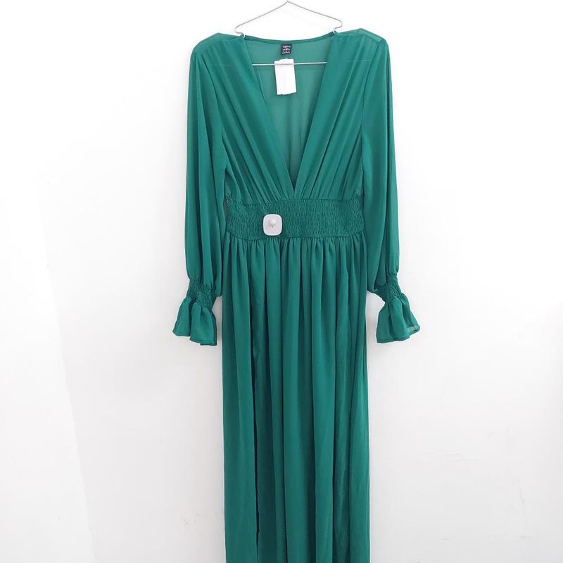Vestido-Longo-Shein-Feminino-Verde-P---36-38